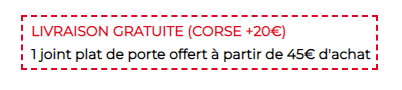 Encart d'annonce d'offre d'un produit à partir de 45€ d'achat